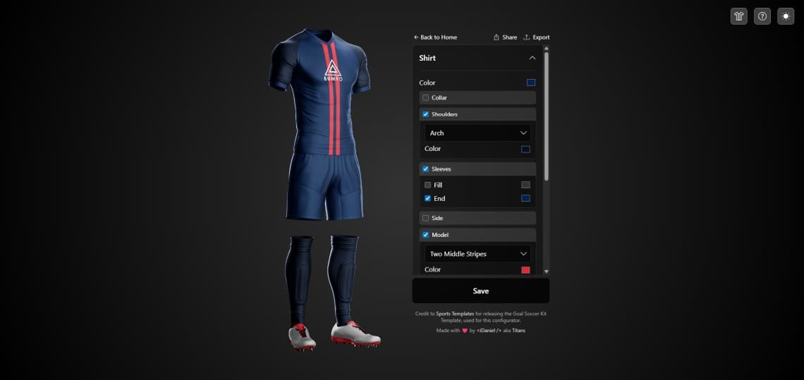 Kit Generator - Configuration Panel